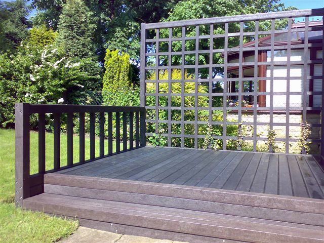 Decking area made from recycled plastic profiles