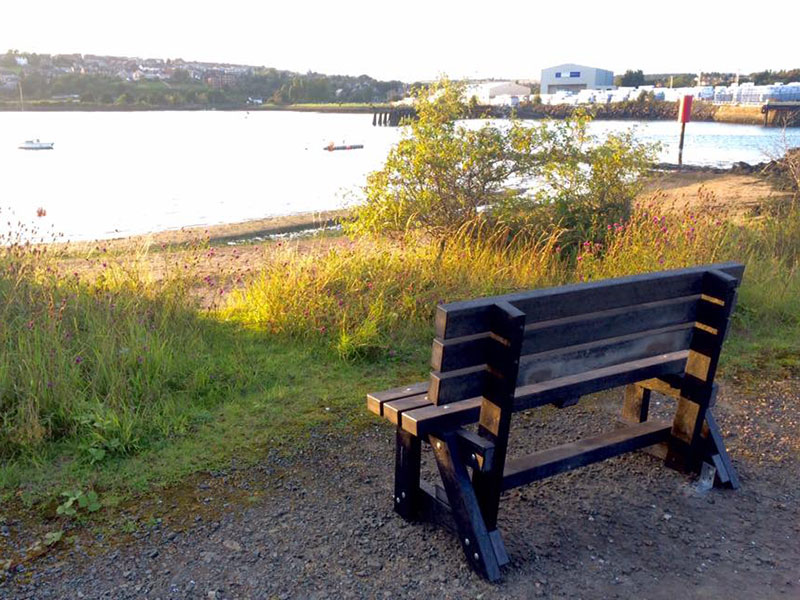 ribble bench by kedel beside seaside town