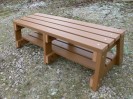Colour: Oak,  Dimensions: (H)460mm x (Seat W)460mm, (Width at Base)600mm x (L)1500mm.