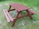 Colour: Mahogany,  Size: (L)1500 x (W)1300 x (H)770 x (SH)490mm,  Assembly Type: Traditional picnic table