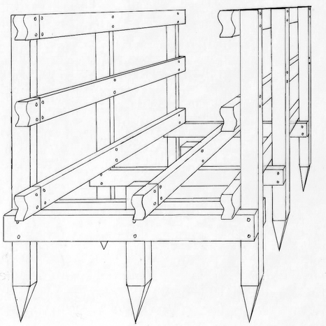 recycled plastic boardwalk installation diagram with handrails