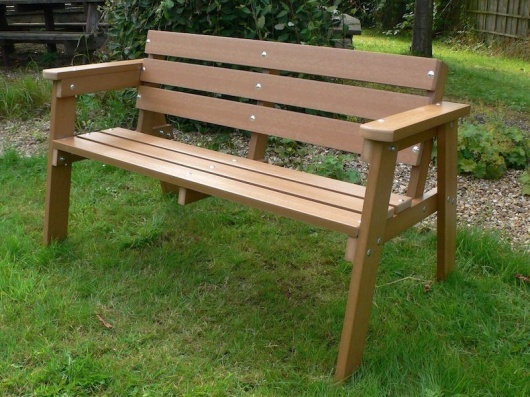 Recycled Plastic 3 Seater Garden Bench | Thames