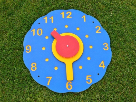 Wall Clock  Tell the Time Teaching  Multicoloured Recycled Plastic