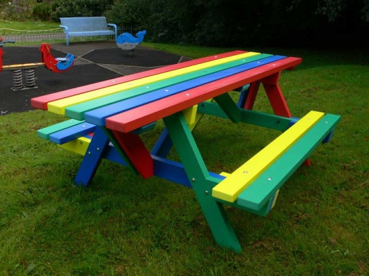 Recycled Plastic Picnic Table  Extended Ends  Derwent
