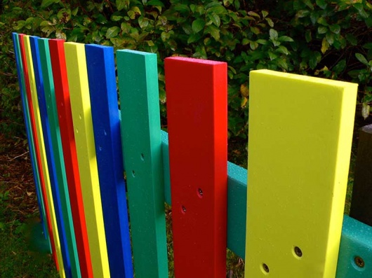 Multicoloured Fence Pales  Recycled Plastic Wood