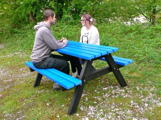 Recycled Plastic Multicoloured Picnic Table  Rainbow Furniture