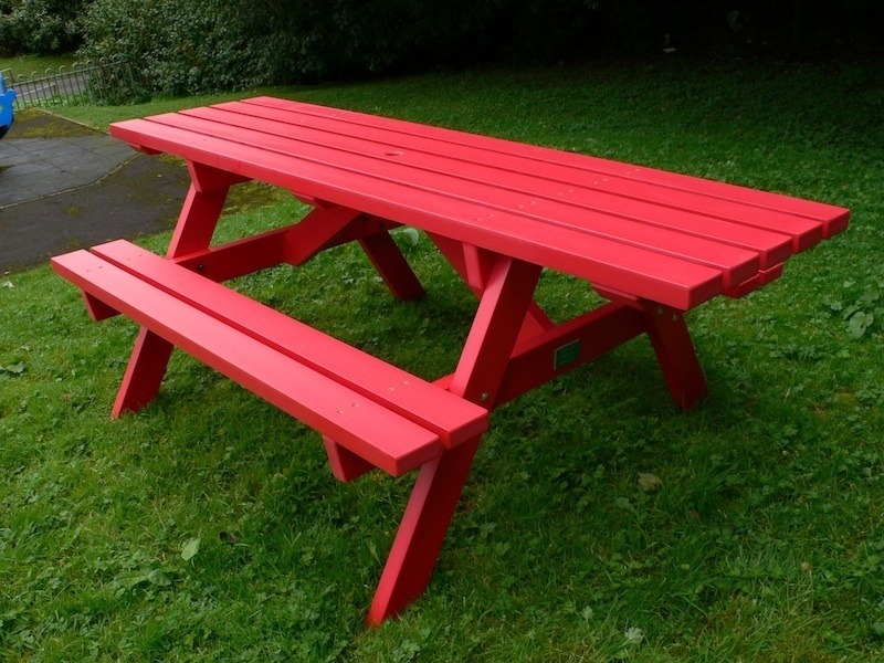 Recycled Plastic Picnic Table  Extended Ends  Derwent
