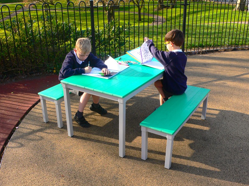 Recycled Plastic Eco-Table and Bench Set