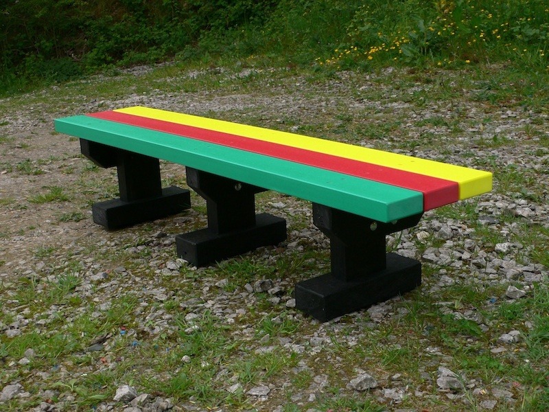 Recycled Plastic Bench | 3 Seater Junior Multicoloured Tees Park Bench