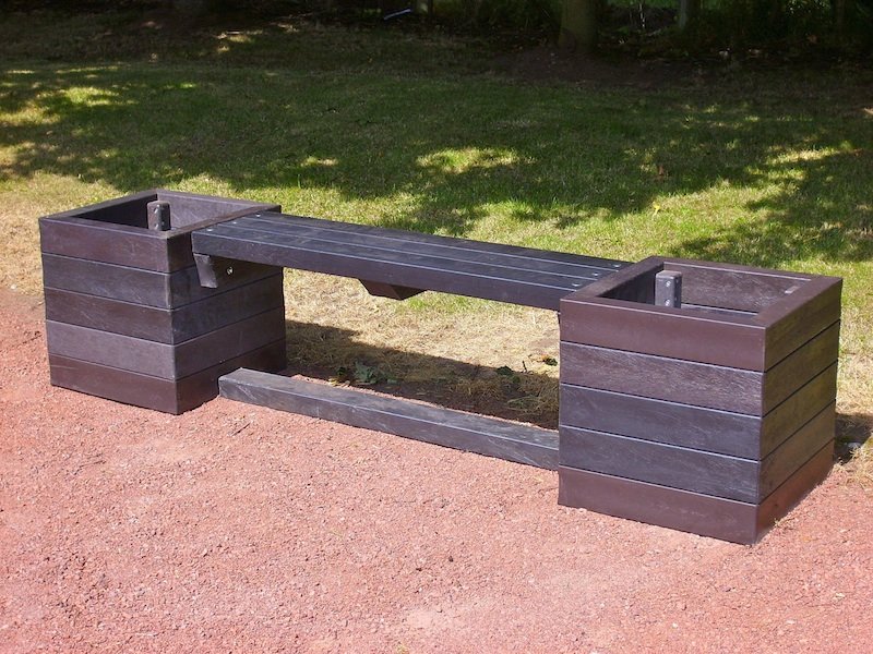 Recycled Plastic Planter Bench Ribble