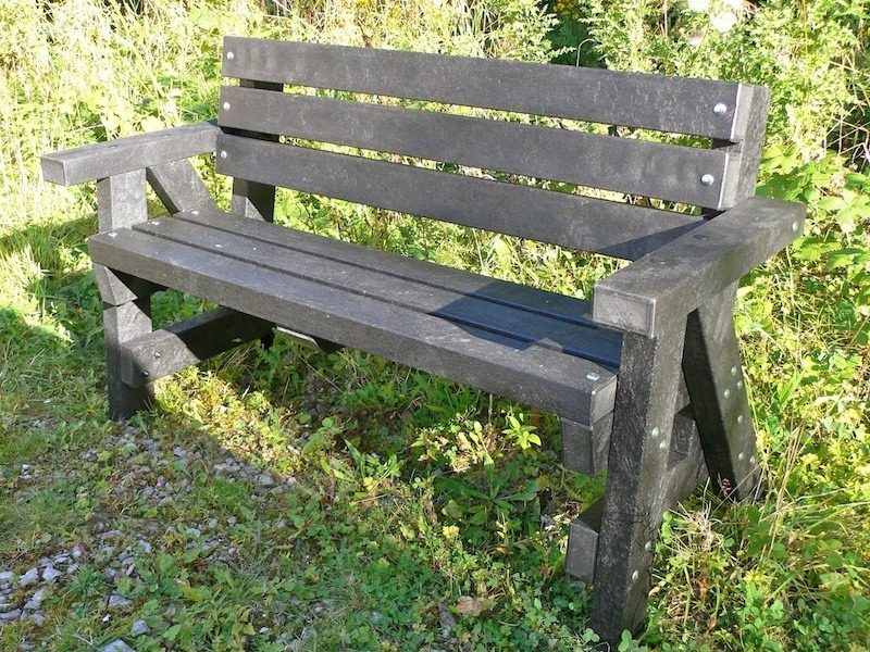 Recycled Plastic Garden Bench With Arms And Back Ribble