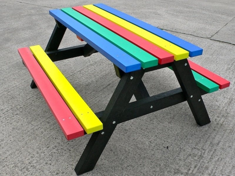 Recycled Plastic Multicoloured Picnic Table | Rainbow Furniture