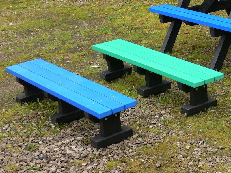 Recycled Plastic Bench  3 Seater Junior Multicoloured Tees Park Bench