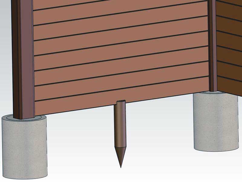 View Protection Wall Centre Support | (ø) 100 x (L) 500mm