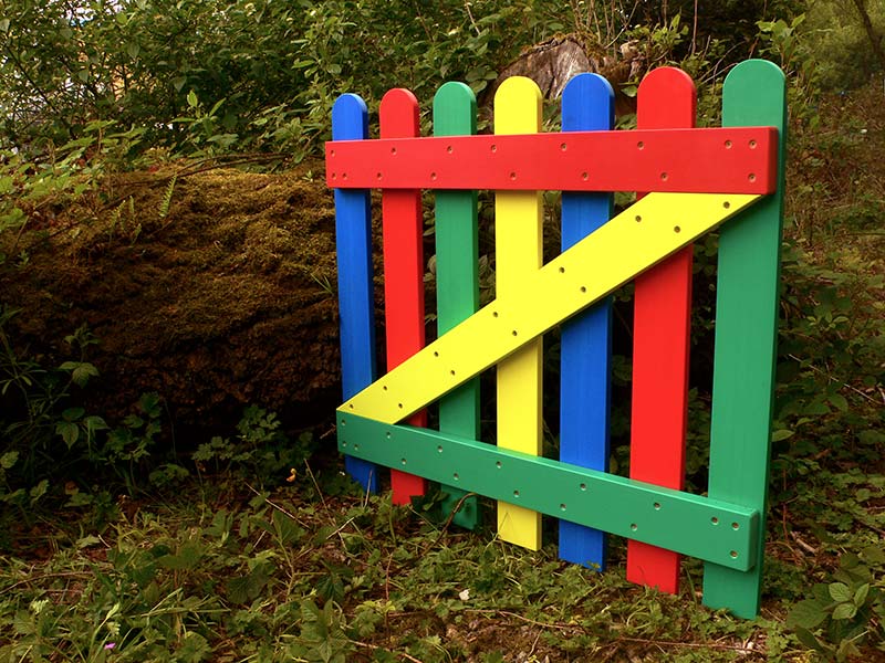 Multicoloured Plastic Wood Picket Gate Recycled Plastic