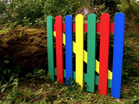 Multicoloured Plastic Wood Picket Gate | Recycled Plastic