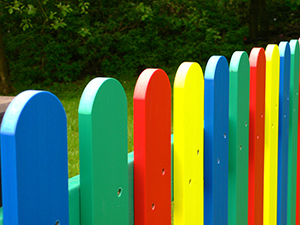 Recycled Plastic Coloured Fencing ROSPA Approved round tops for schools